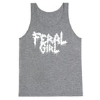 Feral Girl Metal Band Parody Tank Top