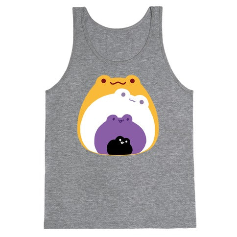 Frogs In Frogs In Frogs Nonebinary Pride Tank Top