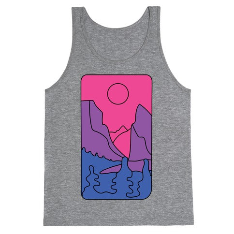 Groovy Pride Flag Landscapes: Bi Flag Tank Top