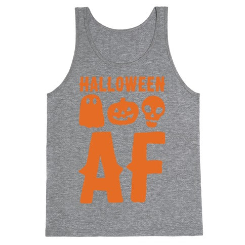 Halloween AF White Print Tank Top