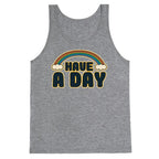 Have A Day White Print Tank Top