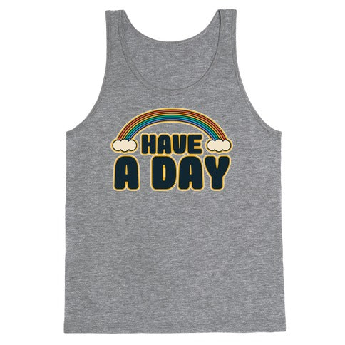 Have A Day White Print Tank Top