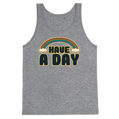 Have A Day White Print Tank Top