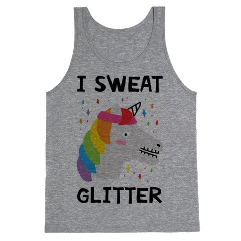 I Sweat Glitter Unicorn Tank Top