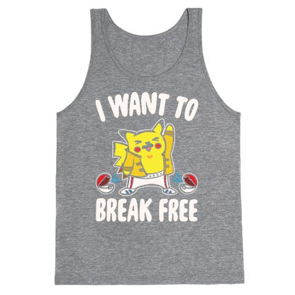 I Want To Break Free Parody White Print Tank Top