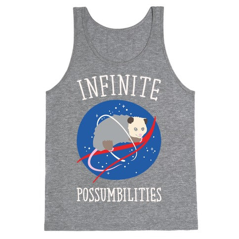 Infinite Possumbilities Parody White Print Tank Top