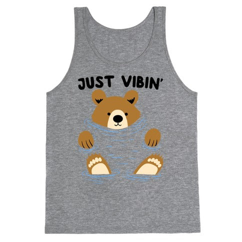 Just Vibin' River Bear Tank Top