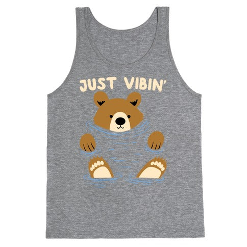 Just Vibin' River Bear Tank Top
