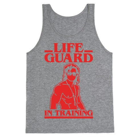 Life Guard In Training Parody White Print Tank Top