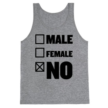 Male, Female, No Tank Top