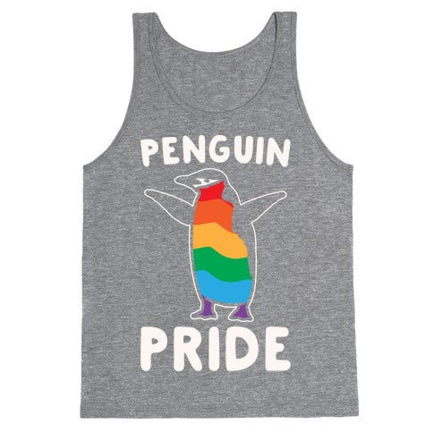Penguin Pride White Print Tank Top