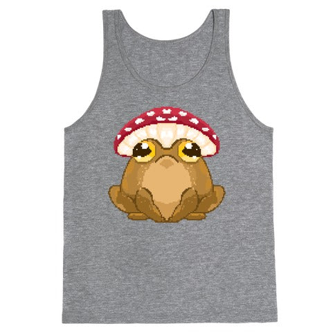 Pixelated Toad in Mushroom Hat Tank Top