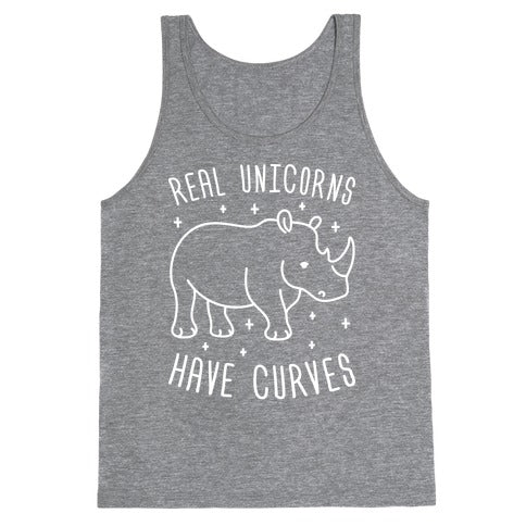 Real Unicorns Have Curves (Rhino) Tank Top