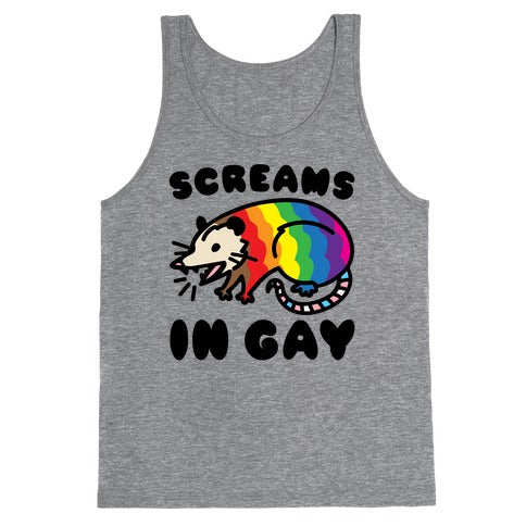 Screams In Gay Possum Parody Tank Top