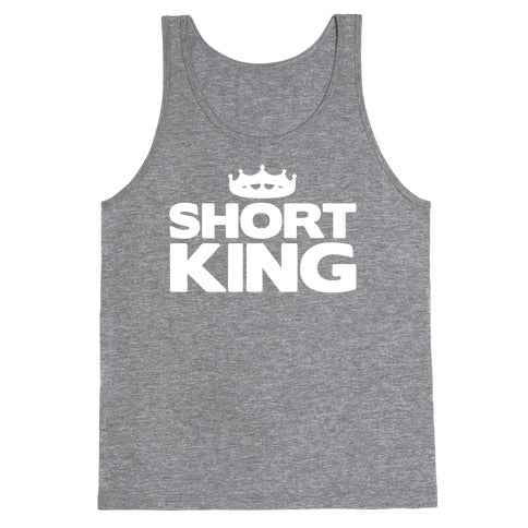 Short King White Print Tank Top
