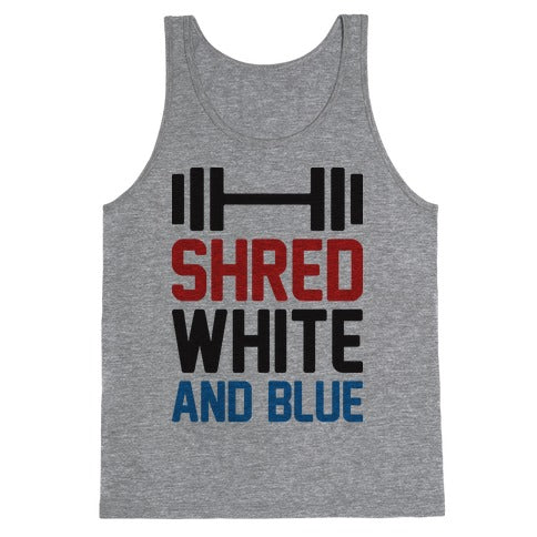 Shred White And Blue Tank Top