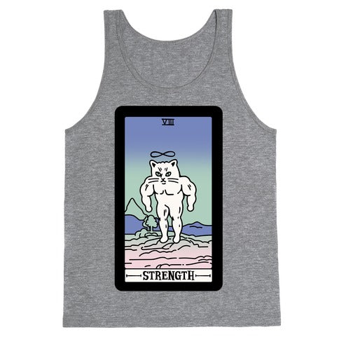 Strength Cat Meme Tarot Card Tank Top