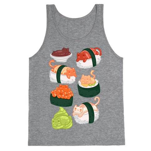 Sushi Cats Pattern Tank Top