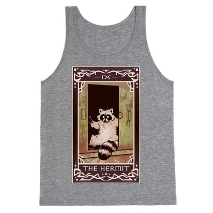 The Hermit Raccoon Tarot Card Tank Top
