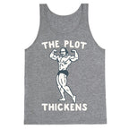 The Plot Thickens Shakespeare Parody White Print Tank Top