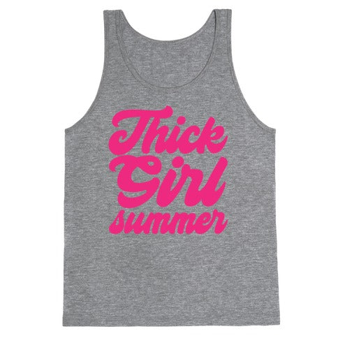 Thick Girl Summer Parody White Print Tank Top