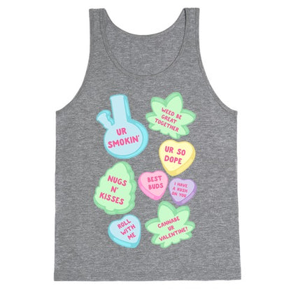 Weed Candy Hearts Pattern Tank Top