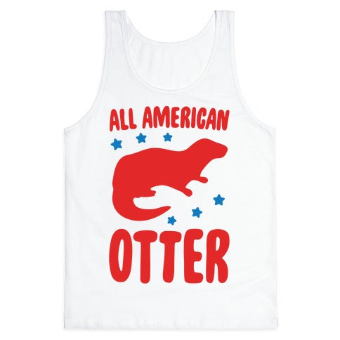 All American Otter White Print Tank Top