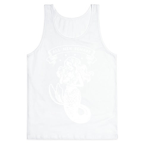 All Men Beware Vintage Mermaid Tank Top