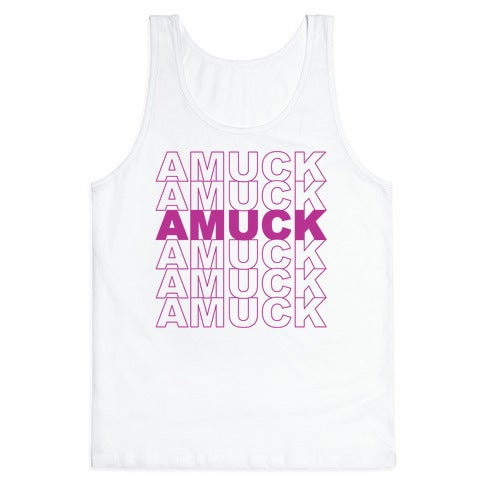 Amuck Amuck Amuck Thank You Hocus Pocus Parody White Print Tank Top