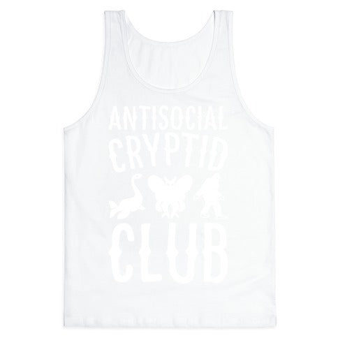 Antisocial Cryptid Club White Print Tank Top