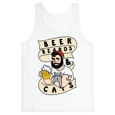 Beer, Beards and Cats Tank Top