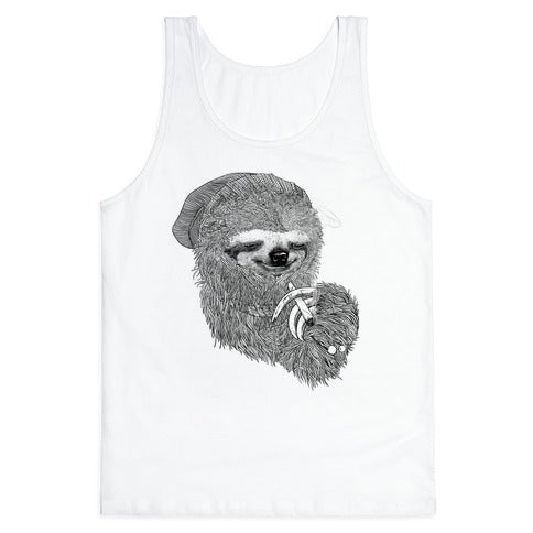 Dank Sloth (Black and White) Tank Top