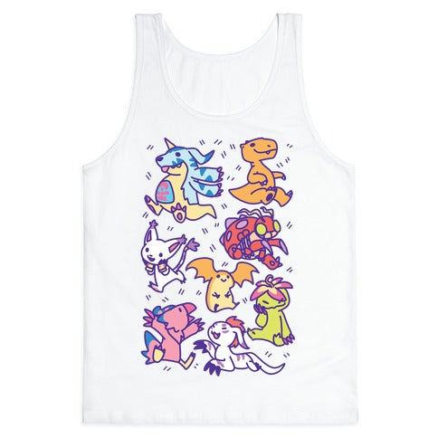 Digital Monsters Pattern Tank Top