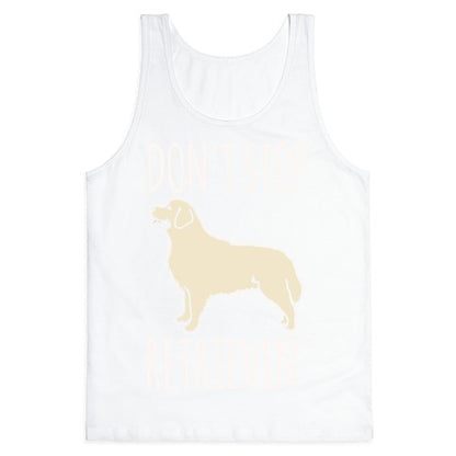 Don't Stop Retrievin' Golden Retriever Dog Parody White Print Tank Top