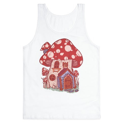 Fairy Mushroom House Pattern Tank Top