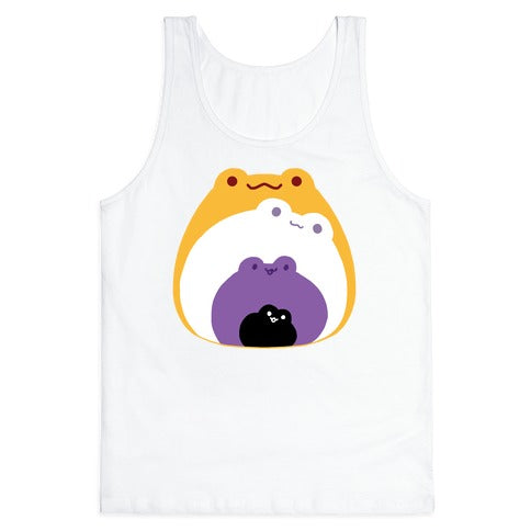 Frogs In Frogs In Frogs Nonebinary Pride Tank Top