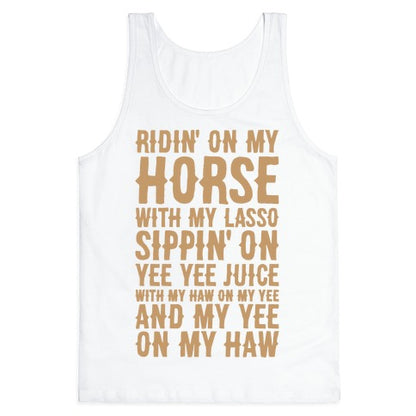 Gin And Juice Cowboy Parody Tank Top