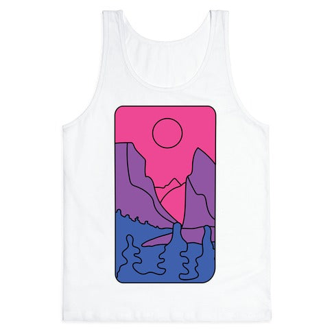 Groovy Pride Flag Landscapes: Bi Flag Tank Top