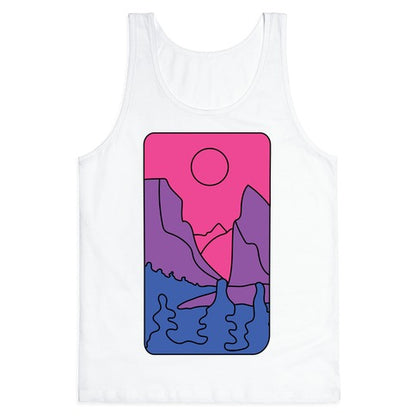 Groovy Pride Flag Landscapes: Bi Flag Tank Top