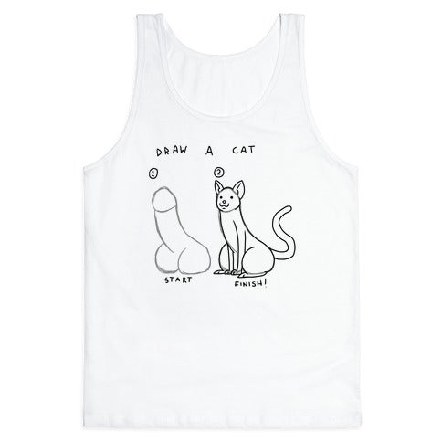 How To Draw a Cat Tank Top