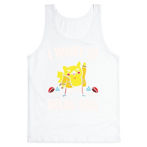 I Want To Break Free Parody White Print Tank Top