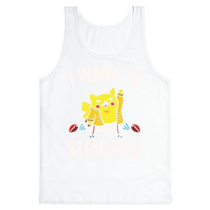 I Want To Break Free Parody White Print Tank Top