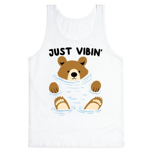 Just Vibin' River Bear Tank Top