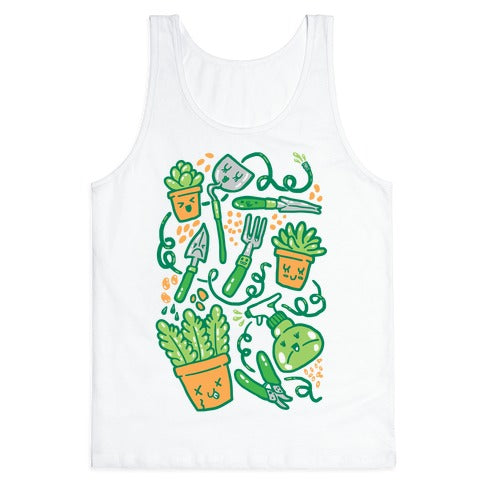 Kawaii Plants and Gardening Tools Tank Top