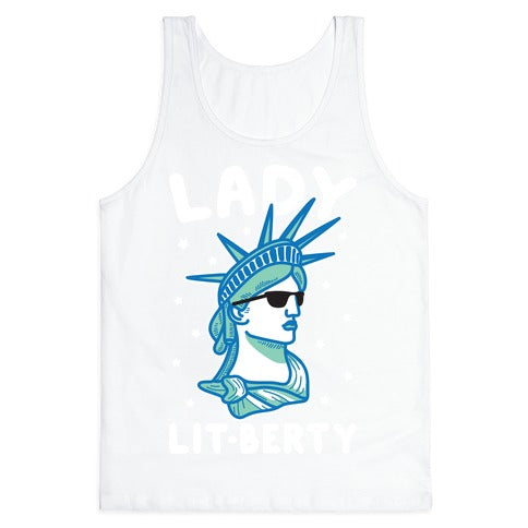 Lady Lit-berty (White) Tank Top