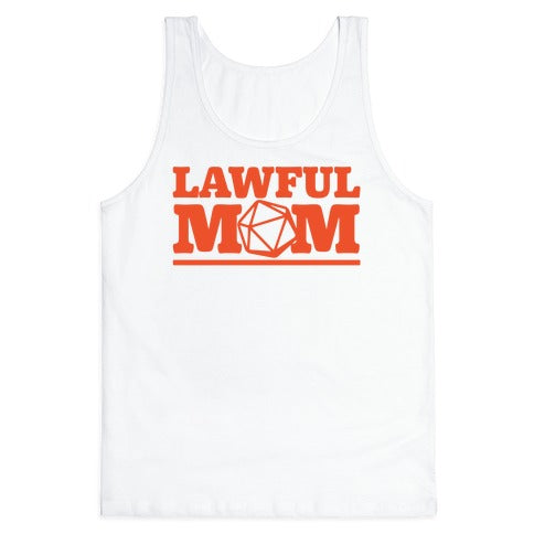 Lawful Mom White Print Tank Top