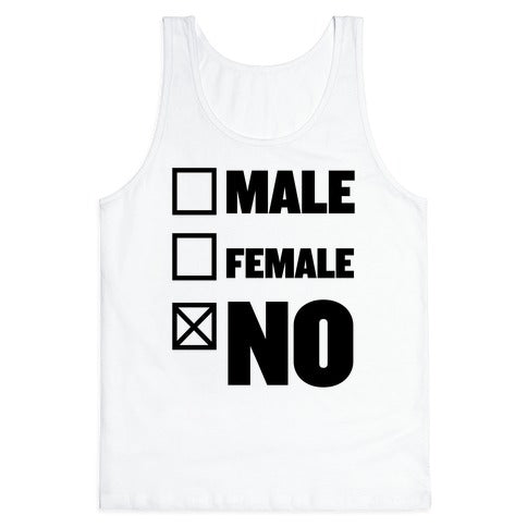 Male, Female, No Tank Top