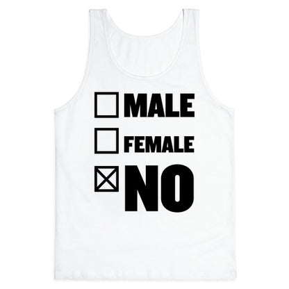Male, Female, No Tank Top
