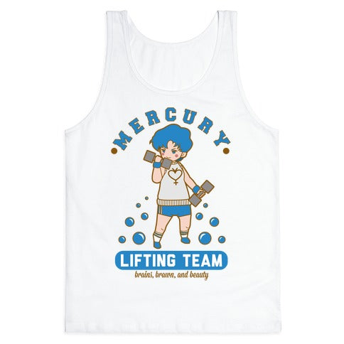 Mercury Lifting Team Parody White Tank Top