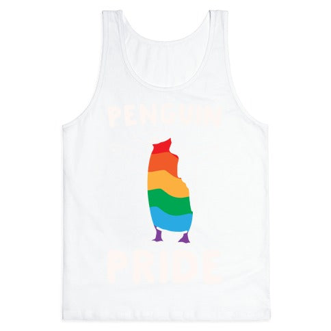 Penguin Pride White Print Tank Top